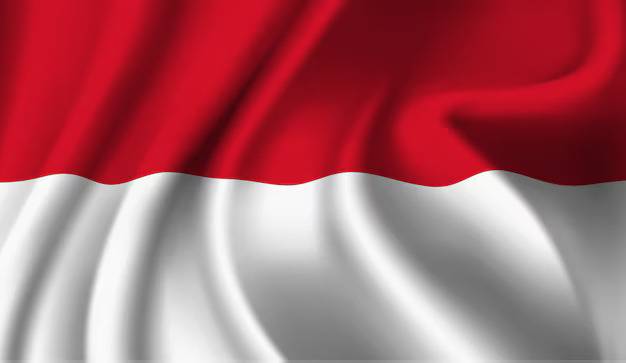 National flag of Indonesia waving