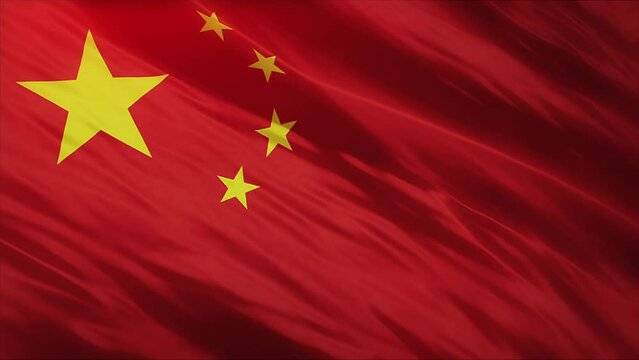 National flag of China waving