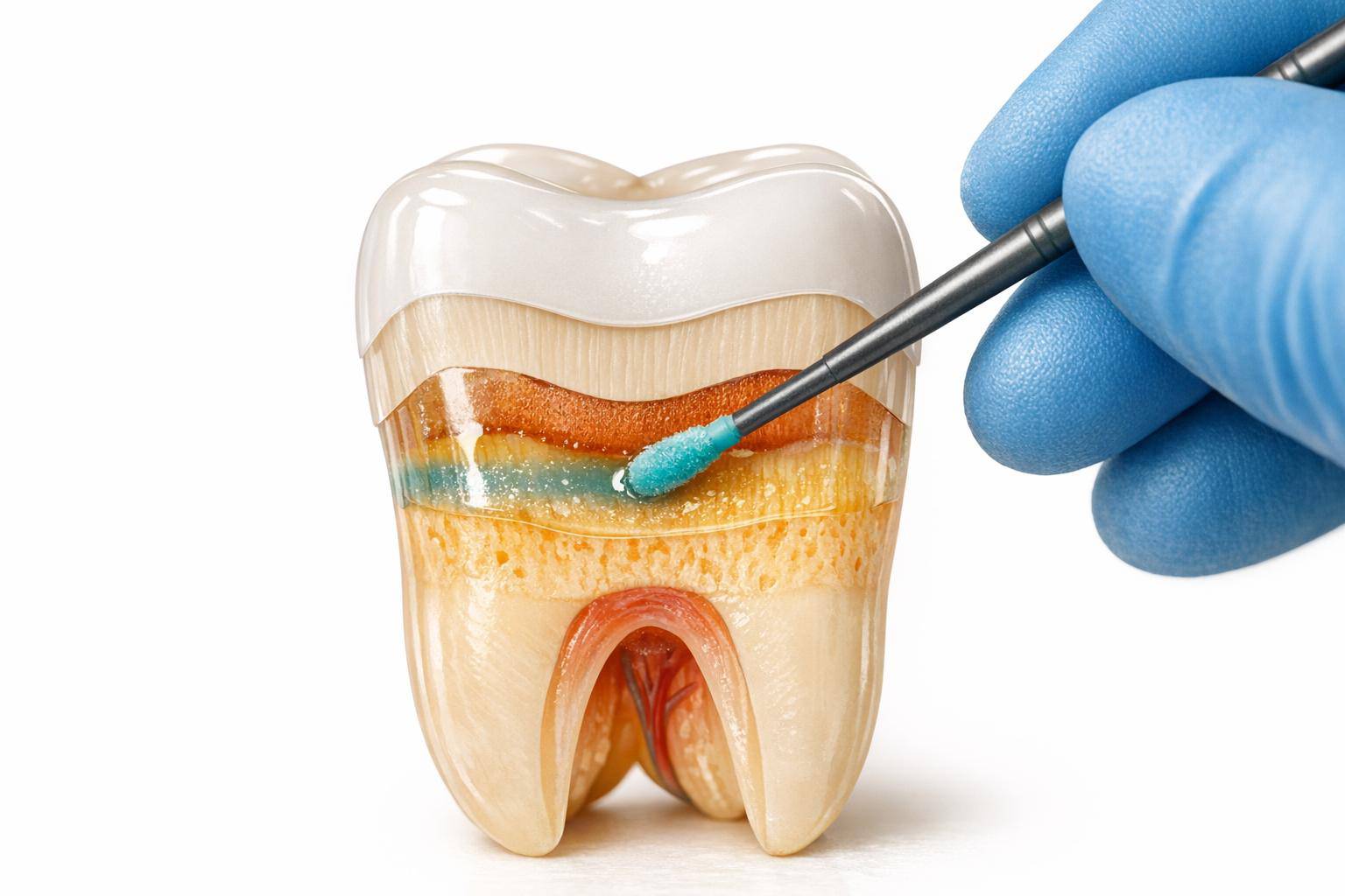 Phosphoric Acid in Pharmaceuticals and Health Products 2 A professional dentist in a clean, modern dental clinic preparing a procedure for a patient.